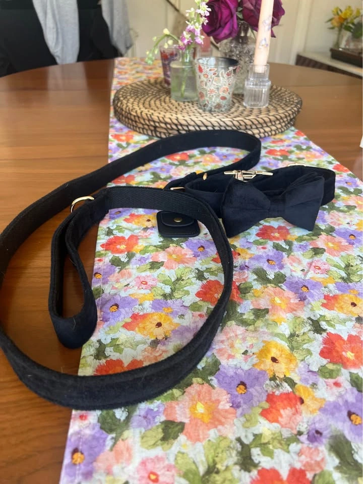 Dog Collar for Wedding (Black Velvet) - photo 3