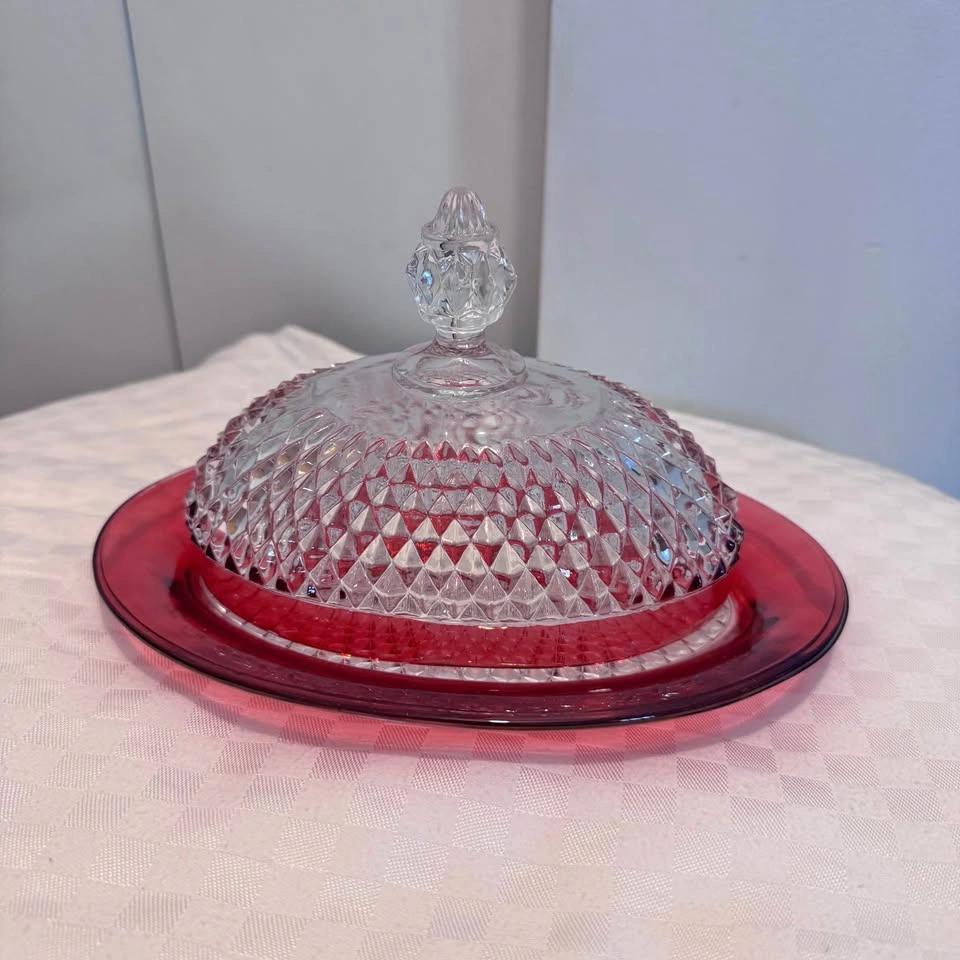 Ruby flash Indiana glass butter fish