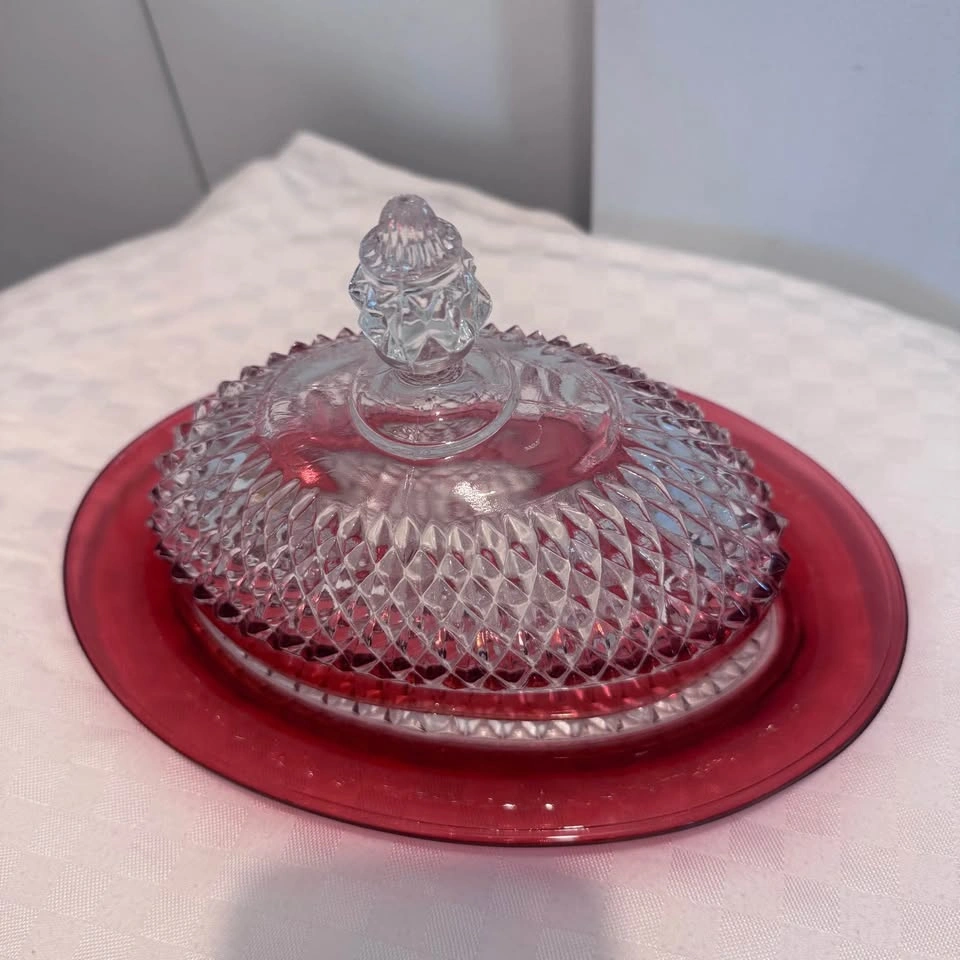 Ruby flash Indiana glass butter fish - photo 2