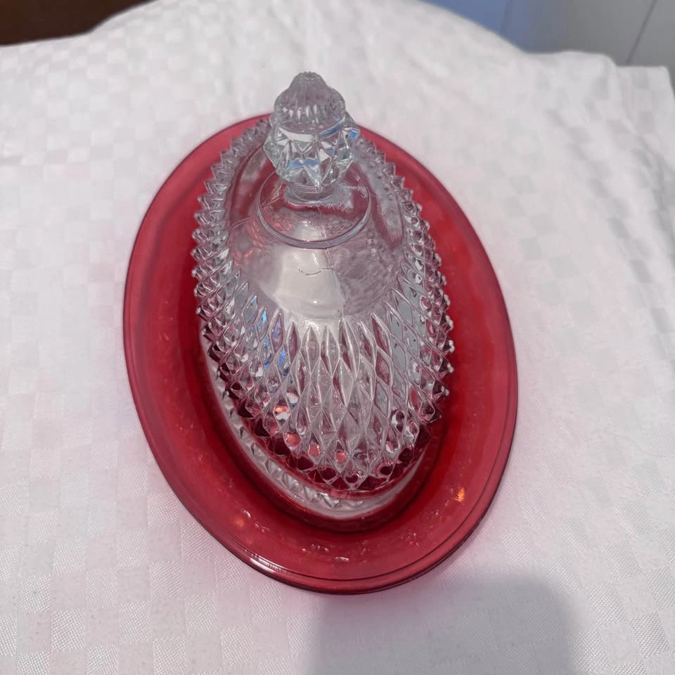 Ruby flash Indiana glass butter fish - photo 3