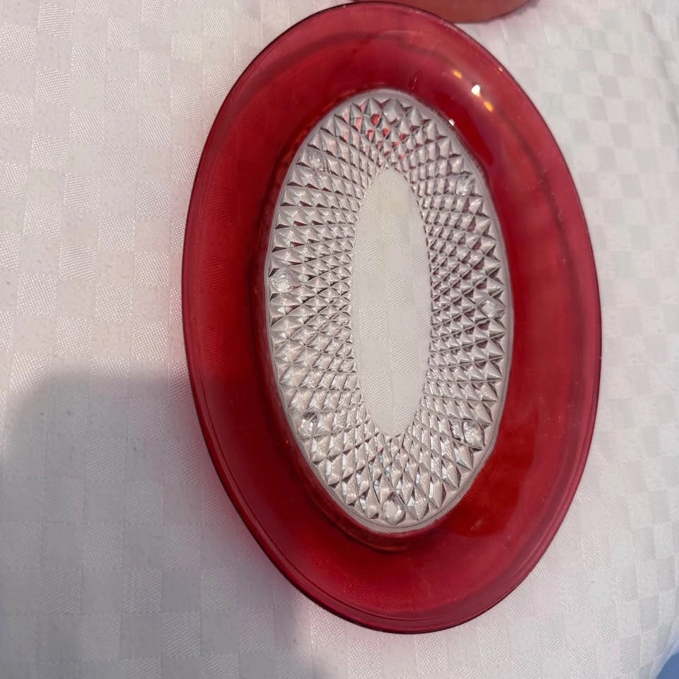 Ruby flash Indiana glass butter fish - photo 5