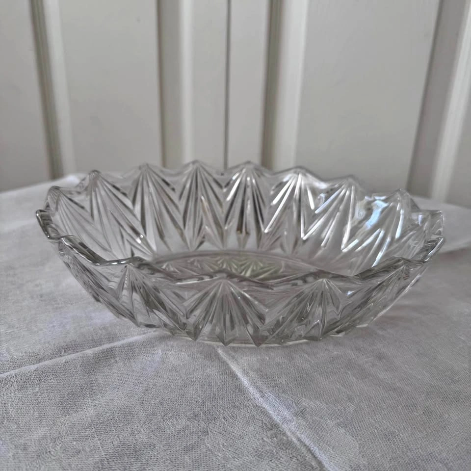 Vintage Cut crystal oval shaped bowl
