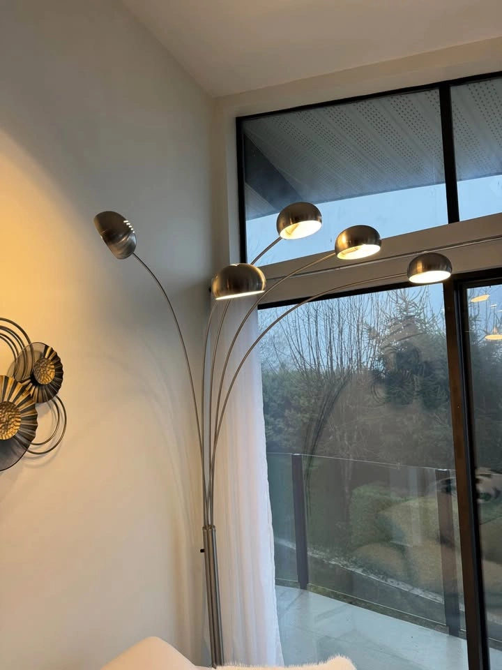 Modern Brushed Metal Floor Lamp - photo 2