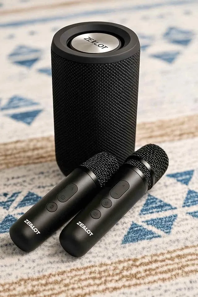 Portable Karaoke speaker + 2 wireless mics thumbnail