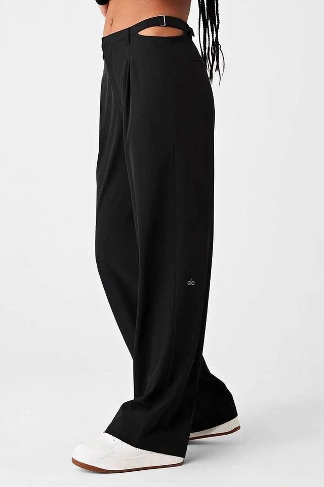 ALO Yoga Wide-Leg Cutout Waist Showdown Trousers XS