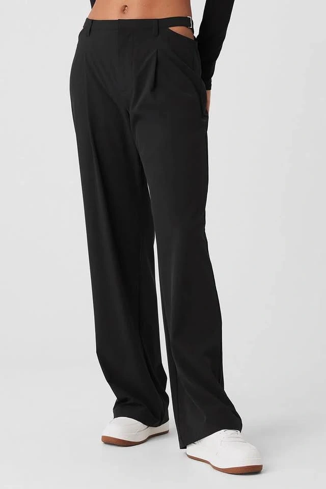 ALO Yoga Wide-Leg Cutout Waist Showdown Trousers XS - photo 2