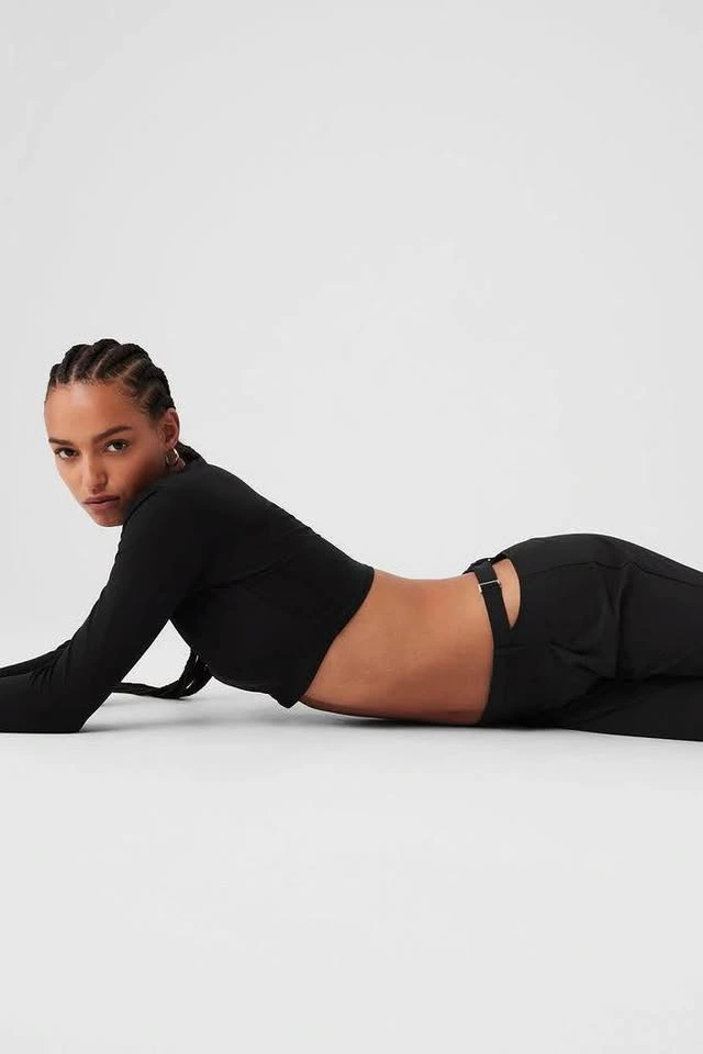 ALO Yoga Wide-Leg Cutout Waist Showdown Trousers XS - photo 3