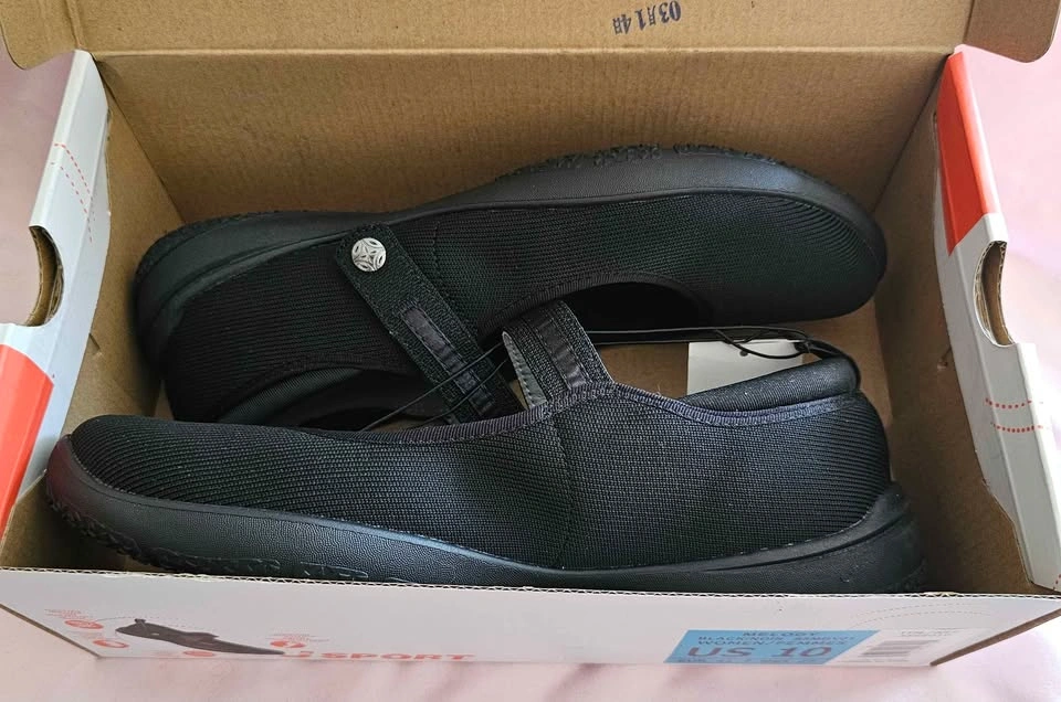 BNIB J SPORT Black Mary Jane Flats Shoes 10M Memory Foam - photo 5
