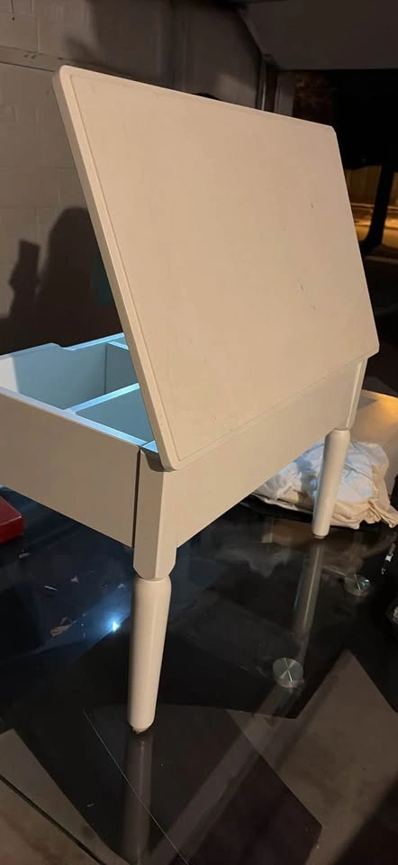 White Lift-Top Storage Table - photo 3