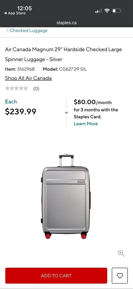 Air Canada Magnum 29" Hardside Checked Luggage - Silver