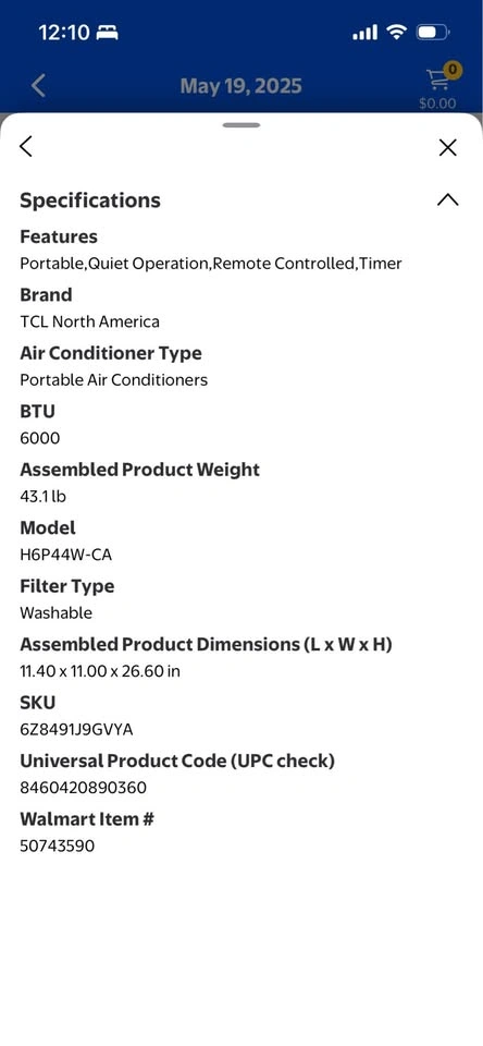 TCL Smart Portable AC, Fan & Dehumidifier - 6000 BTU - photo 5