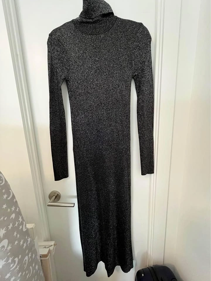 ZARA WOMEN METALLIC THREAD KNIT DRESS