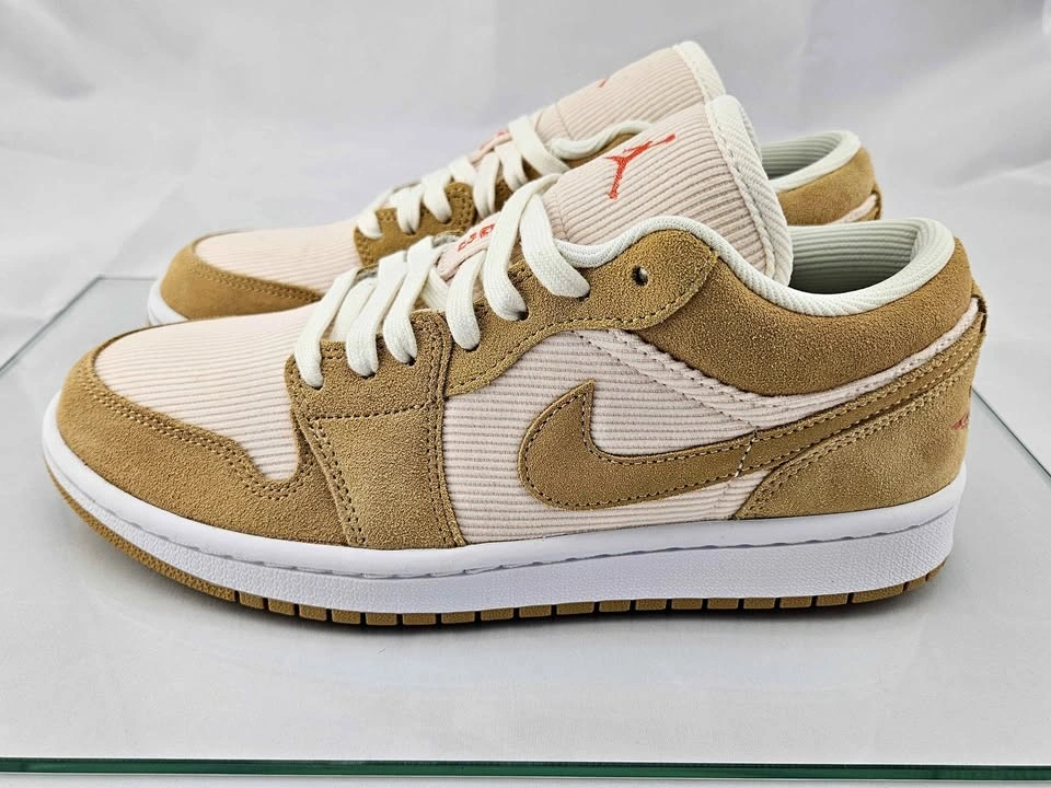 Womens Air Jordan 1 Low SE Twine/Orange Quartz/Orange Size 8.5
