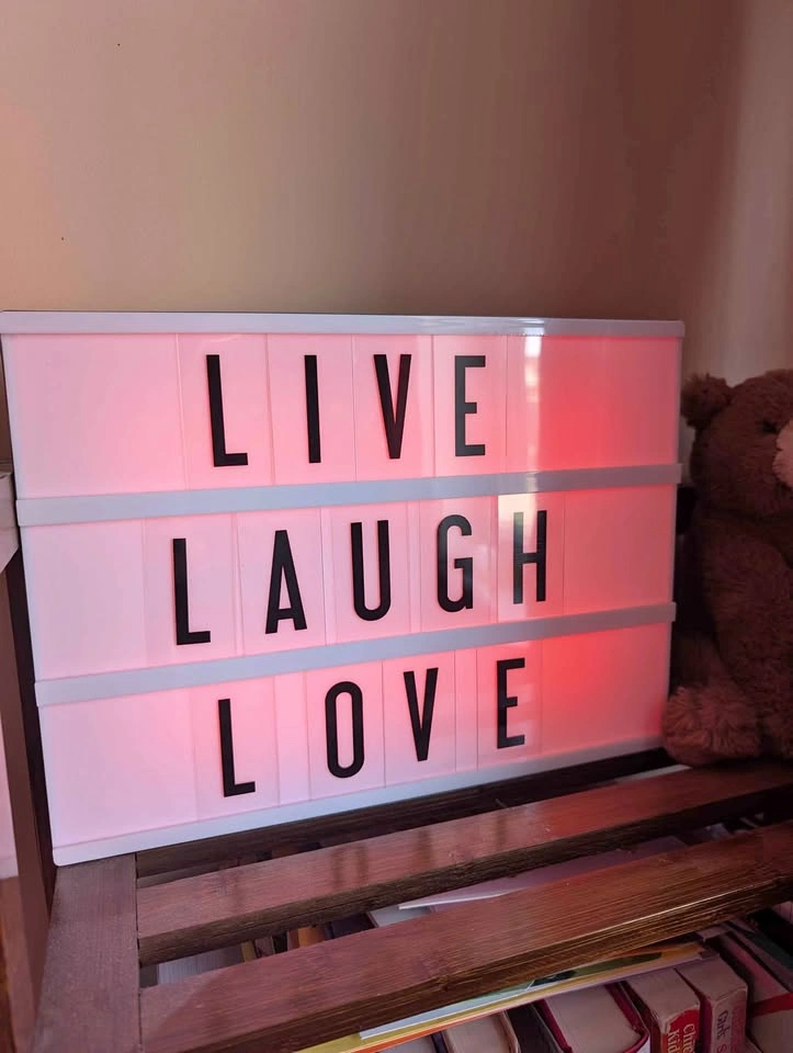 LED Cinematic Lightbox – “Live Laugh Love”