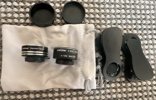 Mpow 3-in-1 Clip-On Lens Kit (Fisheye, Wide, Macro)