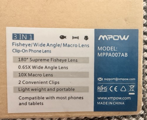 Mpow 3-in-1 Clip-On Lens Kit (Fisheye, Wide, Macro) - photo 5