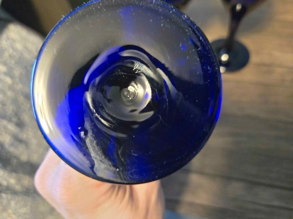Set of 4 vintage Libbey Cobalt blue wine glasses - photo 3