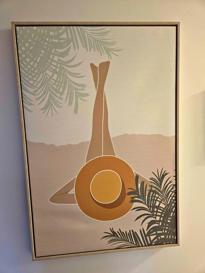 Framed beach art canvas