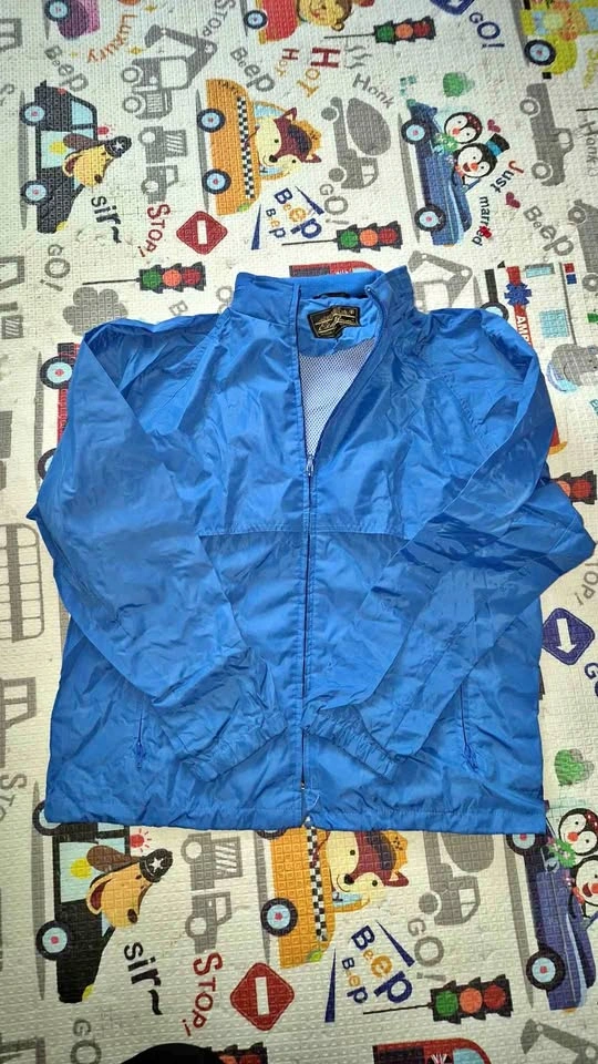 VINTAGE Eddie Bauer Jacket - Large Blue Packable Windbreaker