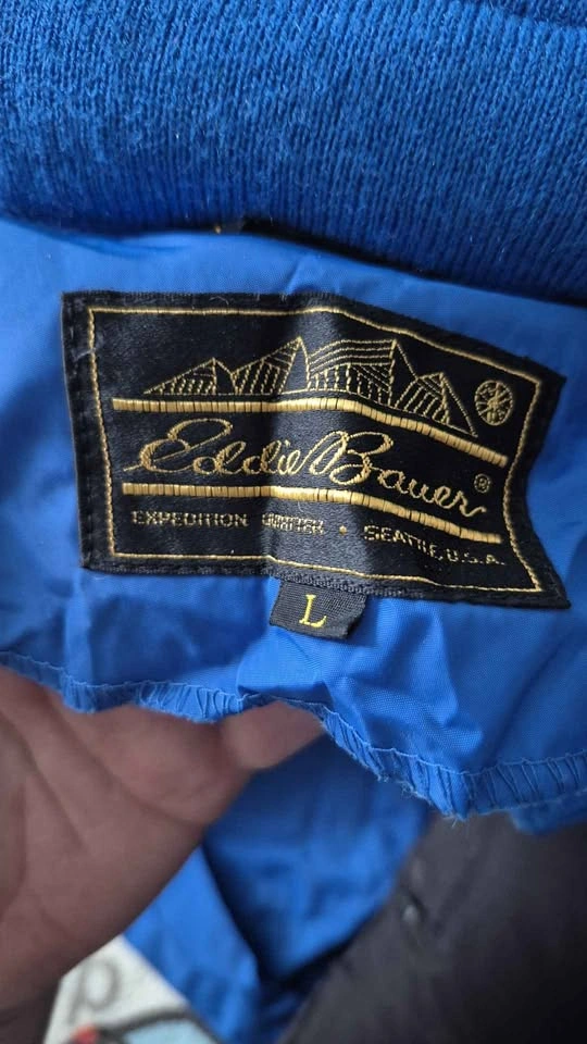 VINTAGE Eddie Bauer Jacket - Large Blue Packable Windbreaker - photo 5