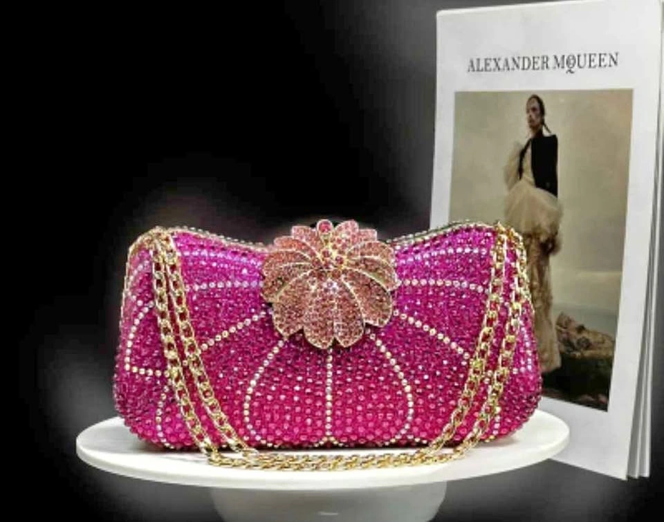 Brand new beautiful luxury shining shimmery pink party bag