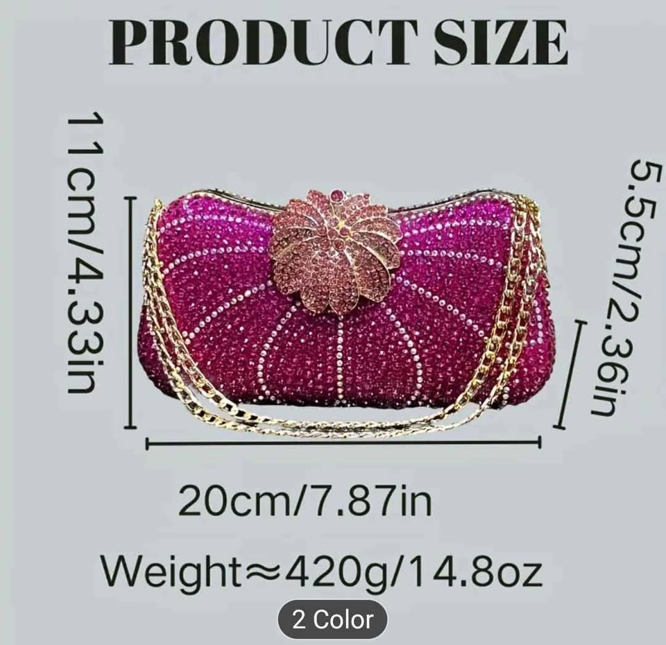 Brand new beautiful luxury shining shimmery pink party bag - photo 3