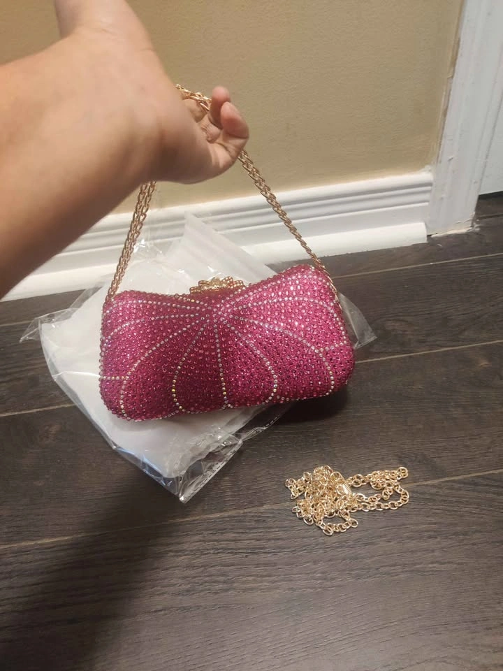 Brand new beautiful luxury shining shimmery pink party bag - photo 5