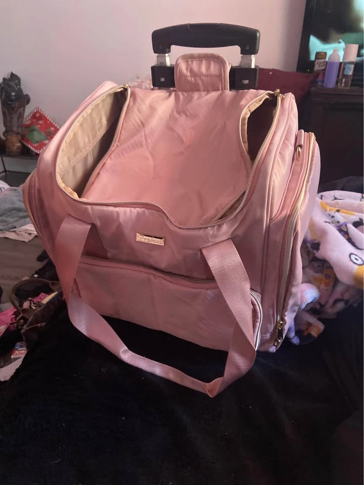 Pink Prokwa Rolling Makeup Case Artist Travel Bag - photo 3