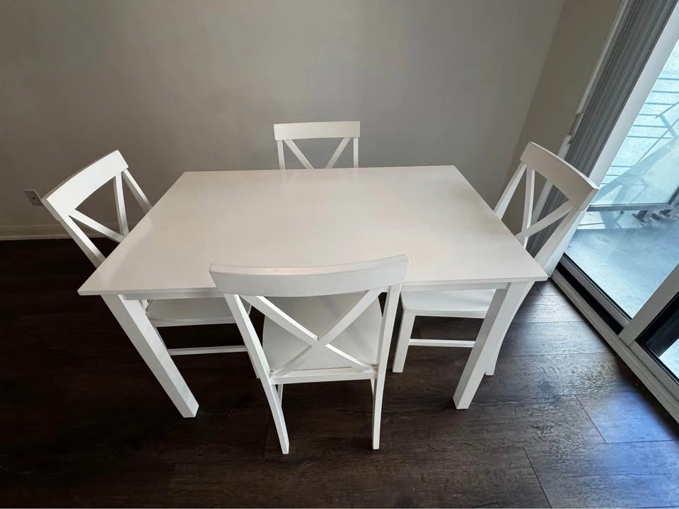 White Dining Set (table and 4 chairs) - photo 2