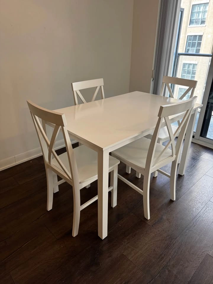 White Dining Set (table and 4 chairs) - photo 3