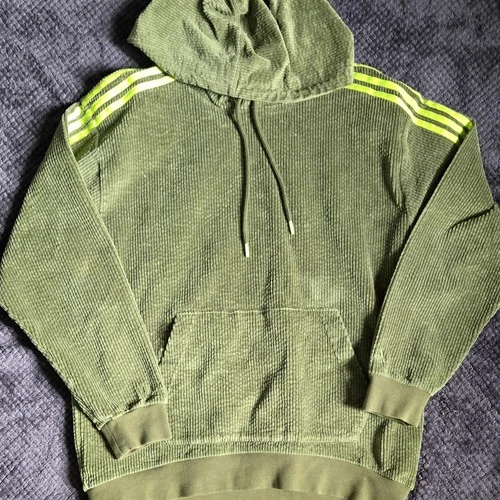 Adidas x Ivy Park Corduroy Hoodie Green Neon Stripes Unisex Smal - photo 2