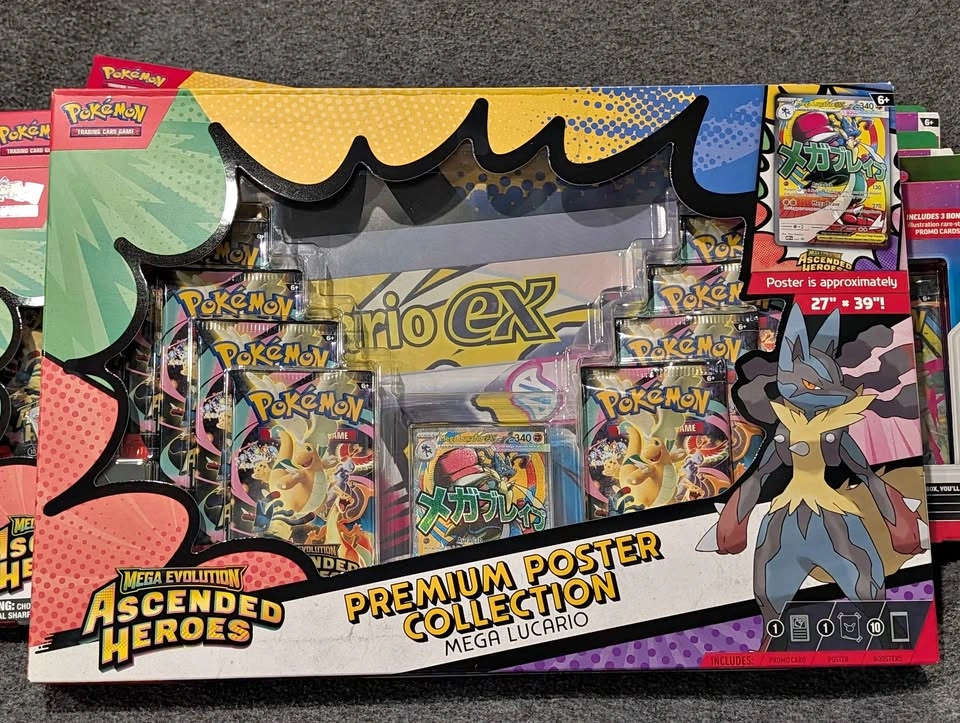 Pokemon Ascended Heroes Poster Collection - Mega Lucario Sealed