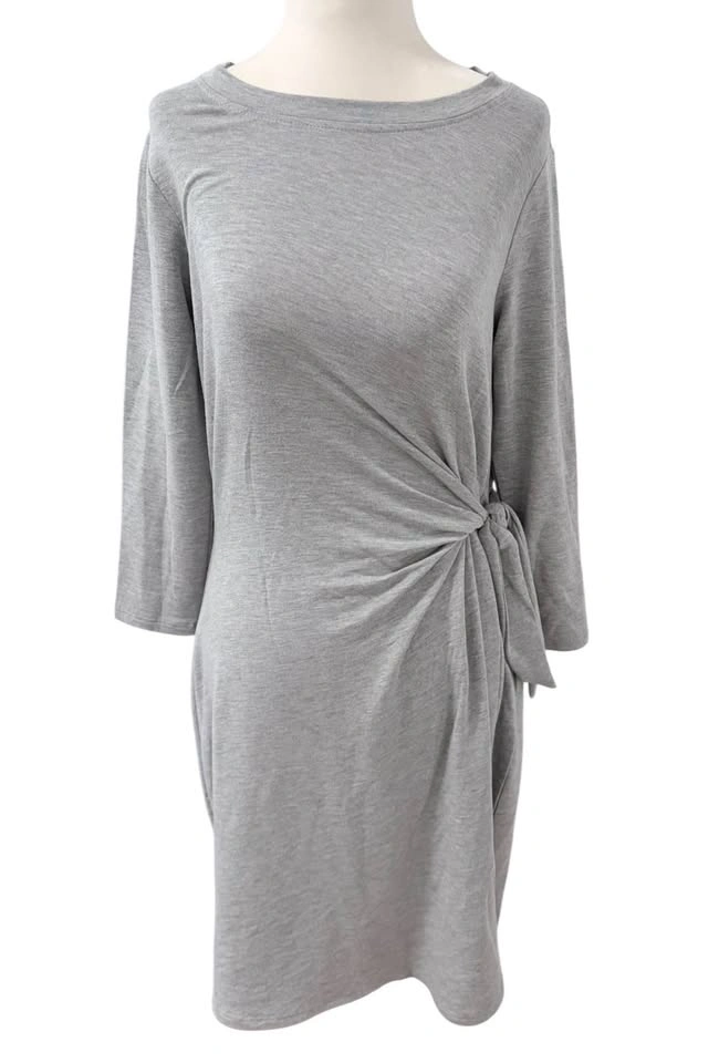 Cable & Gauge Grey 3/4 Sleeve Side Tie Sheath Dress - Size Small - photo 2