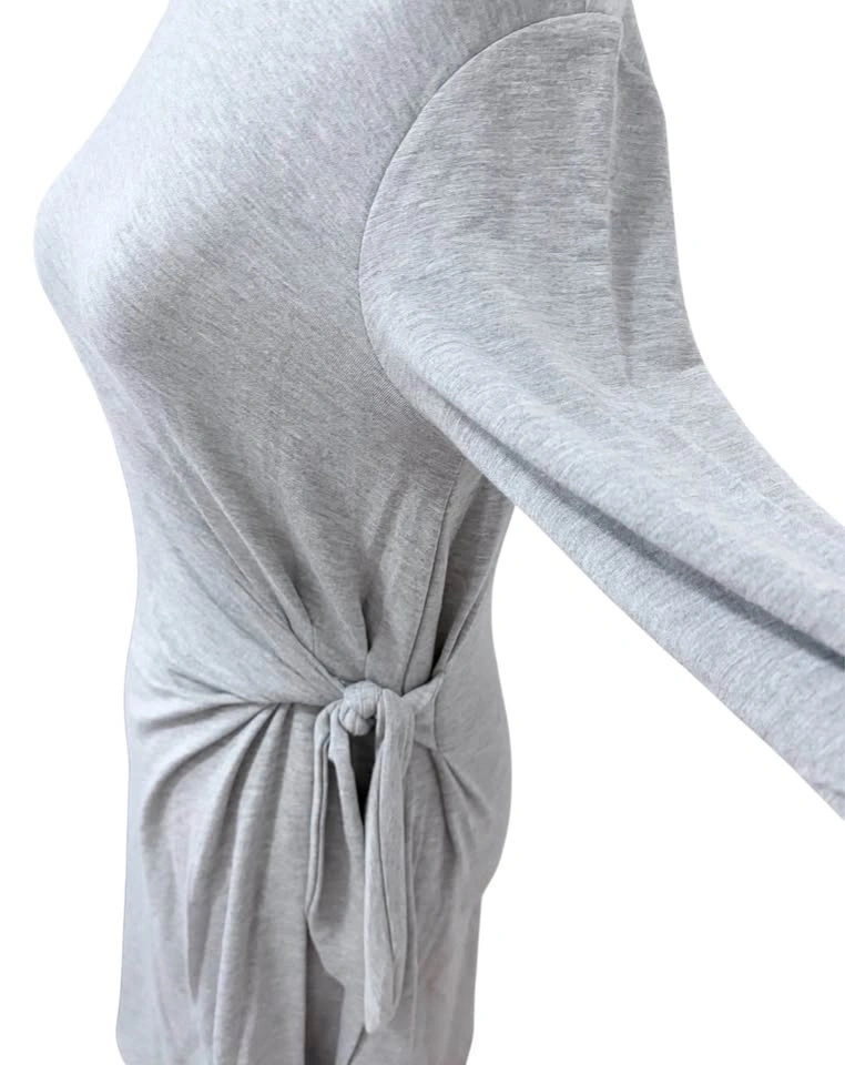 Cable & Gauge Grey 3/4 Sleeve Side Tie Sheath Dress - Size Small - photo 3