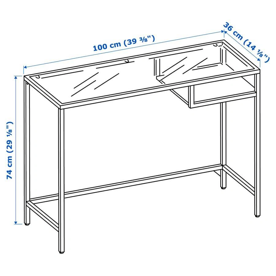 VITTSJÖ Laptop table, white/glass - photo 4