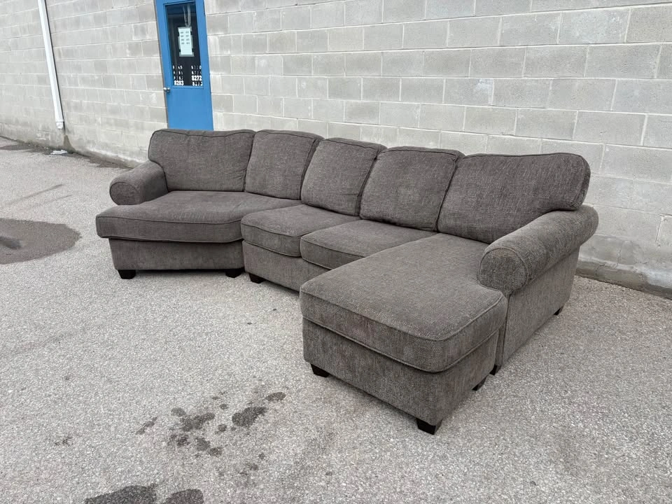 Grey Large Sectional Sofa with Wedge Chaise - Free Delivery - photo 2