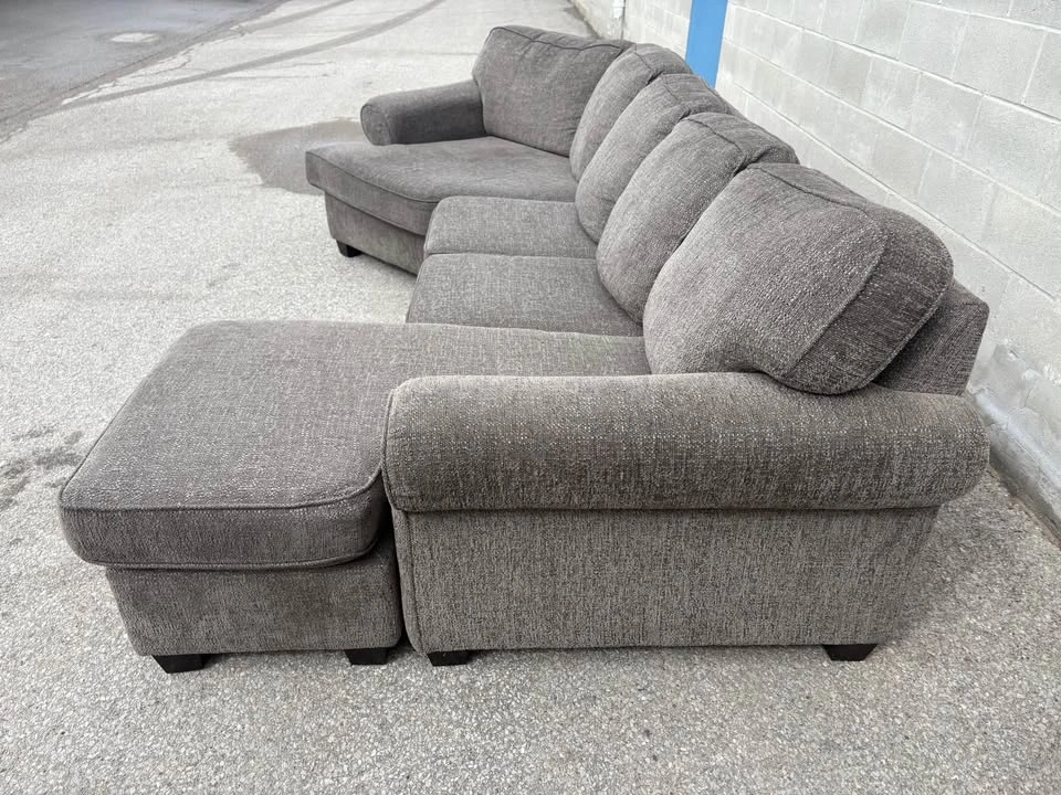 Grey Large Sectional Sofa with Wedge Chaise - Free Delivery - photo 4