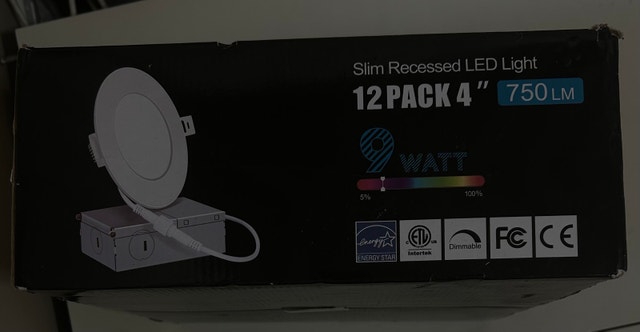 Slim Recessed LED Lights - 12 Pack
