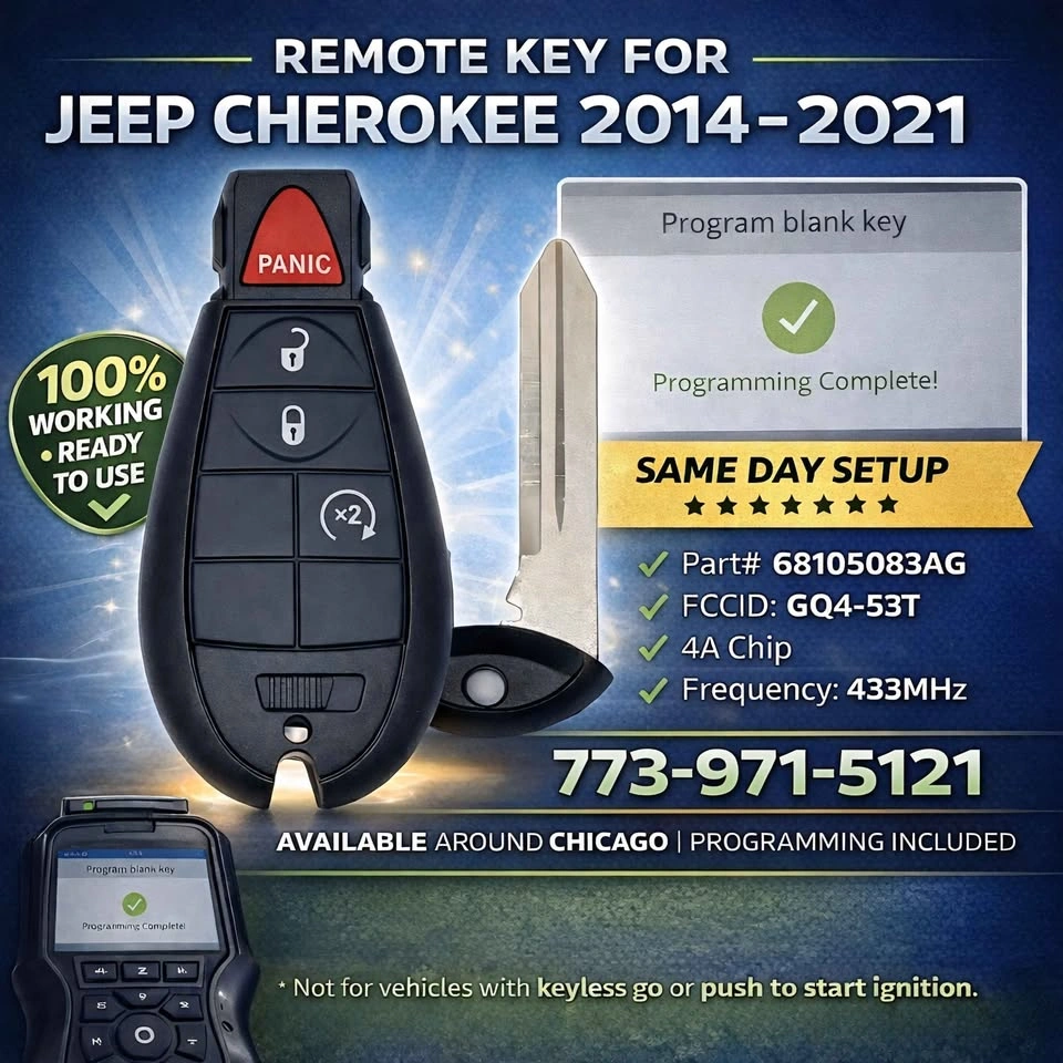 Jeep Cherokee Remote Key Fob 2014-2021