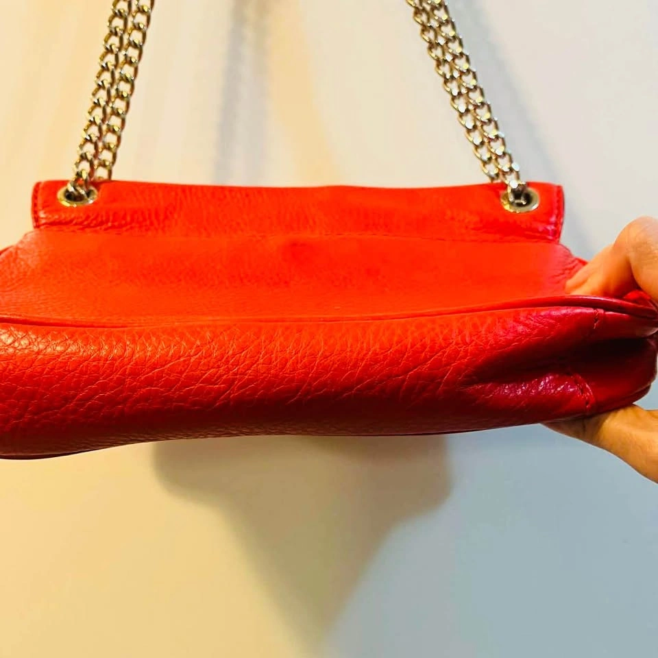 Michael Kors Red Pebbled Leather Fulton Crossbody Handbag - photo 3