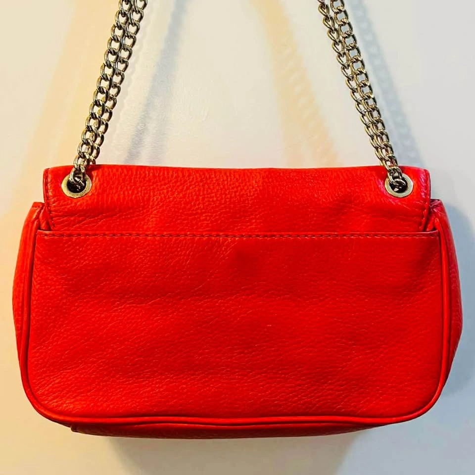 Michael Kors Red Pebbled Leather Fulton Crossbody Handbag - photo 4