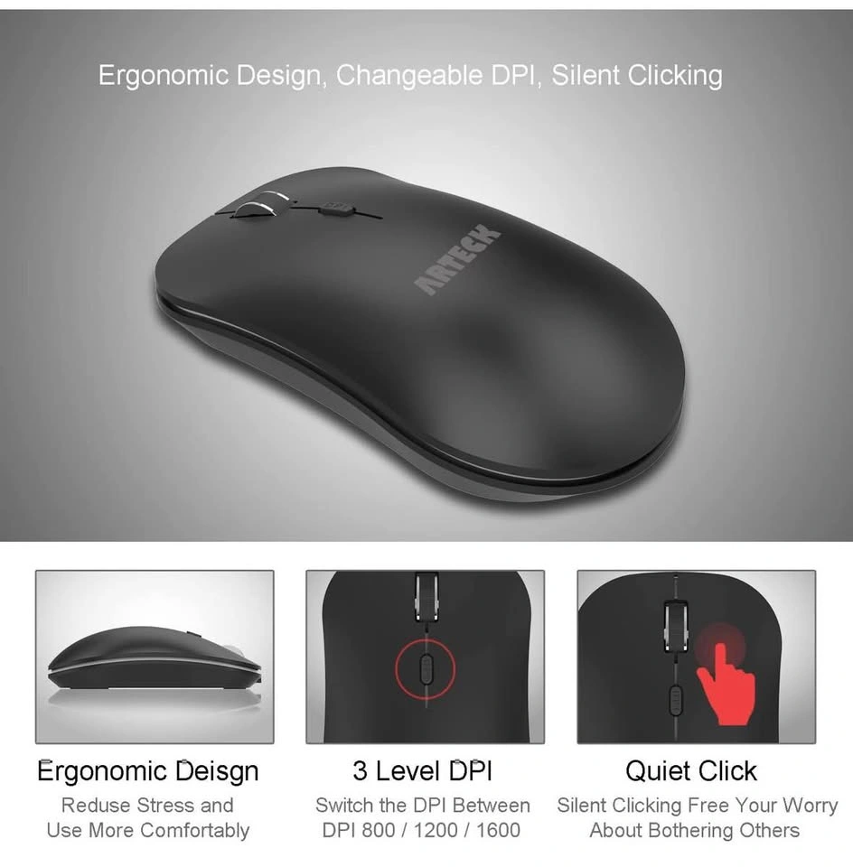 Arteck 2.4G Wireless Mouse - Black - photo 2