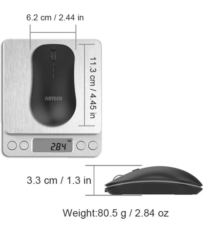 Arteck 2.4G Wireless Mouse - Black - photo 5