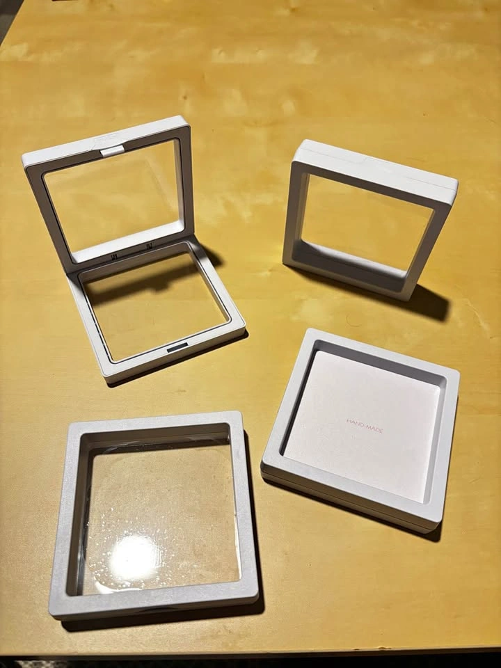 24pk White 3D Floating Display Boxes (9x9x2cm)