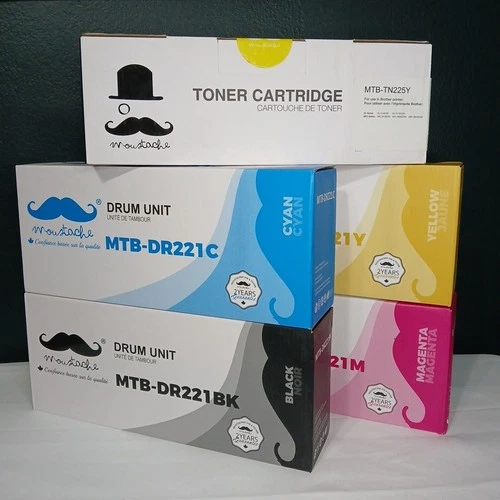 Lot 4 DR221 Drum Units + TN225Y Toner for Brother Printers
