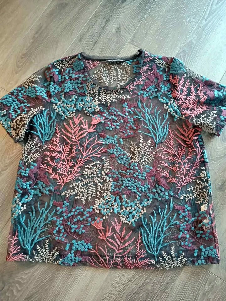 Zara Mesh Floral Top