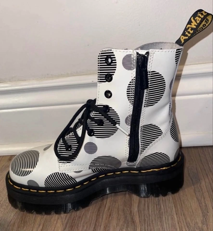 Dr Martens Jadon Polka Dot Leather Platform Boots Size 38 - photo 5