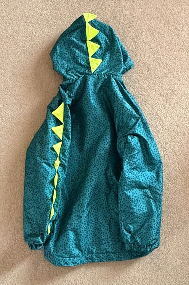 Carter's Green Dinosaur Hooded Rain Jacket Size 8 - photo 2