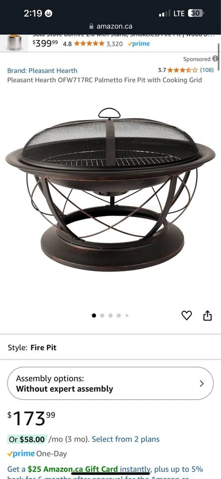 Pleasant Hearth OFW717RC Palmetto Fire Pit (New) - photo 2