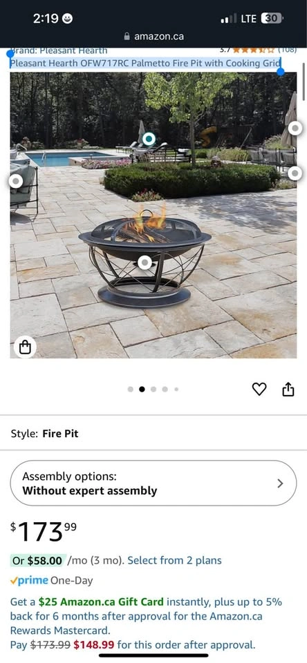 Pleasant Hearth OFW717RC Palmetto Fire Pit (New) - photo 3